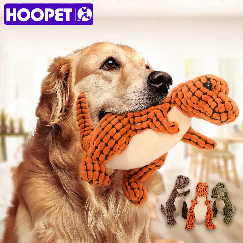 HOOPET Dog Toy Plush Dinosaur Chew Toys Squeaky Stuffing Pet Supplies for Small Medium Big Dogs